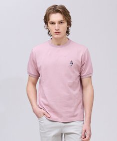 J.PRESS MEN 新デザイン【BULLDOG BOY】カノコレジメン クルーネック Tシャツ ローズ系