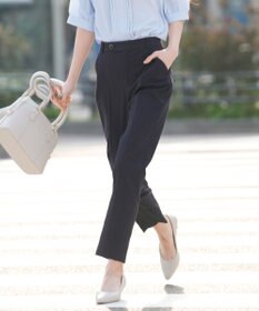 ANY SIS エアリーストレッチ テーパードパンツ ネイビー