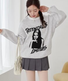 WEGO フラッフィーグラフィックBIGニットプルオーバー