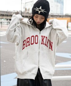 WEGO グラフィックBIGZIPパーカー