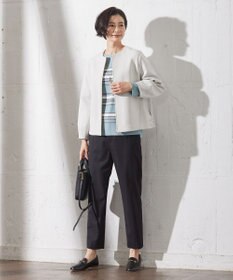 J.PRESS LADIES L 【洗える】RAYON STRETCH BORDER ボートネック ニット