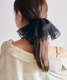 Phoebe ビッグフリルシュシュ　ブラック