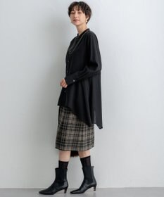 23区 【好評につき新色追加/洗える】イレギュラーヘム シアー ブラウス