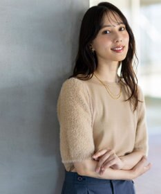 ANY SIS 【洗える】シャギースリーブ ニット ライトベージュ