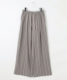 自由区 S 【カタログ掲載・セットアップ対応・洗える】リネンビスコースストライプドロスト パンツ