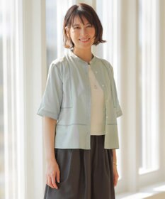 J.PRESS LADIES 【WEB限定カラーあり・一枚で着映え】ラミー ポプリン ボクシーシャツ ミント系