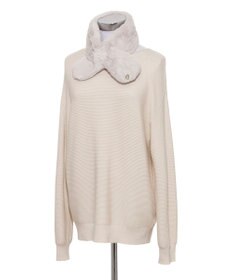 MOONBAT FURLA（フルラ）プチリボンマフラー  アーチロゴ フェイクファー