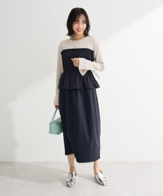 Green Parks ペプラムドッキングワンピース