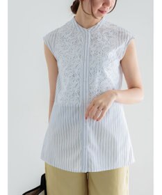 Te chichi リーフレースノースリーブチュニックシャツ