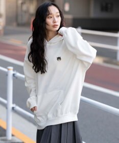 WEGO 【ユニセックス着用ITEM/SMLサイズ展開/裏起毛】ワンポイント刺繍プルパーカー