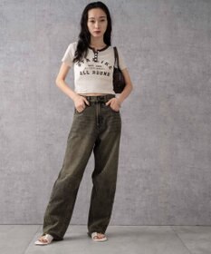 WEGO ヴィンテージウォッシュカーブデニムパンツ