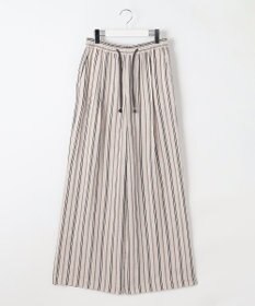 自由区 S 【カタログ掲載・セットアップ対応・洗える】リネンビスコースストライプドロスト パンツ