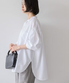 AMERICAN HOLIC イージーケアバンドカラーＷポケットロングシャツ