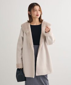 Green Parks もちっと袖配色ボートネックニットプルオーハ