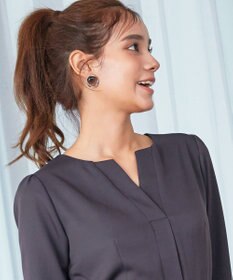 Tiaclasse 【洗える】ベルト付キーネックポケットワンピース