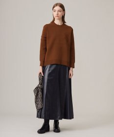 ICB L 【洗える】サテンワックスヴィンテージ フレアスカート