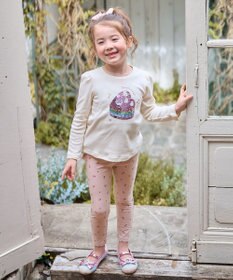 ANY KIDS 【WEB限定】フリル付き総柄レギンス