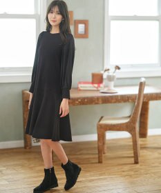 ANY SIS 【洗える】サテンコンビダンボール ワンピース