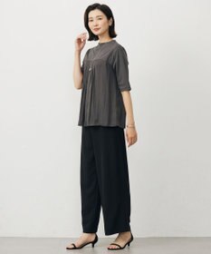 J.PRESS LADIES 【洗える・抗菌防臭・接触冷感・吸水速乾】ドライポンチ フレア カットソー