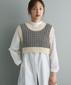 CRAFT STANDARD BOUTIQUE ジャガードショートニットベスト
