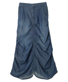 Green Parks ・ＳＵＧＡＲ　ＳＰＯＯＮ　シャーリングデニムスカート