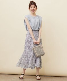 ANY SIS 【2SET】コンパクトトップス×ミスティプリントスカート セットアップ