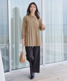 Tiaclasse 裏起毛ボックスプリーツパンツ