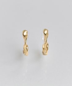 Phoebe 【金属アレルギー対応】【痛くないシリーズ】モーションメタルクリスタルループフィットイヤリング　ゴールド