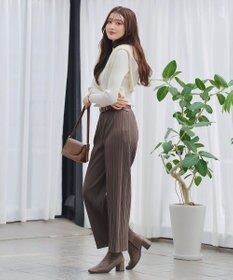 Tiaclasse 裏起毛ボックスプリーツパンツ