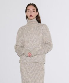 JOSEPH ファジーケーブル　ハイネックニット