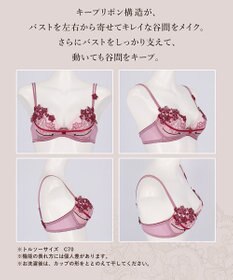 WACOAL ブラジャー 【リボンブラ 胸もとフィットながもち】 動いてもパカパカしにくい レディース BXD409 /ワコール