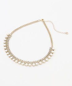 自由区 【SHIHOさん着用】ビジューレーン ネックレス アイボリー系