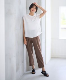 ANY 【洗濯機可/接触冷感/UVケア】イージーケアライトストレッチテーパードパンツ