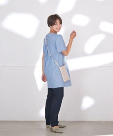 Tiaclasse 【洗える】ストライプフレアスリーブチュニックブラウス