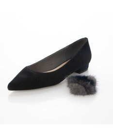 MODE ET JACOMO <MODE ET JACOMO>ファー付ポインテッドトゥフラットパンプス