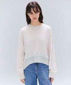 BEIGE， 【洗える】LA MONNAIE / モヘアMIXクルーネックニット Bone