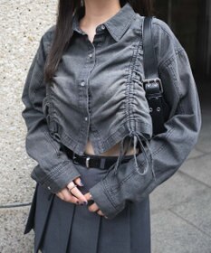 WEGO ドロストデニムショートシャツ