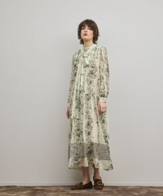 GRACE CONTINENTAL フラワープリントティアードワンピース