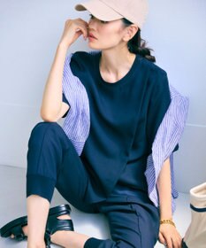 ICB 【新色追加・接触冷感・UVケア・速乾・洗える】 FluidBackSatin Tブラウス