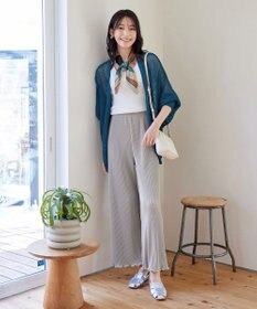 Tiaclasse L 【洗える】メッシュ編みニットドルマンカーディガン