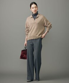 自由区 S ペーパーウールコットン襟付き ニット