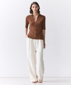 BEIGE， LABRADO / ランダムリブ スキッパーニット