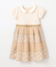 組曲 KIDS 【110-140㎝】フラワーパネルボーダー ワンピース