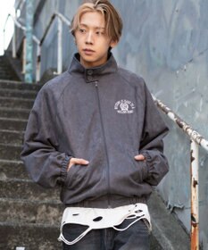 WEGO 【ユニセックス着用ITEM/MLサイズ展開】フェイクスウェードロゴスウィングトップ