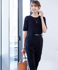 Tiaclasse 【洗える】シアースリーブニットトップス