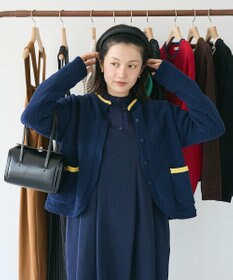 CRAFT STANDARD BOUTIQUE キナリノコラボ/洗える配色モールニットカーディガン/24AW