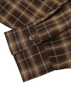 earth music&ecology SET2点チェック柄シャーリングビスチェ＋シャツ