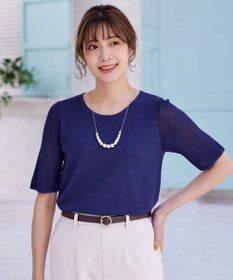 Tiaclasse 【洗える】シアースリーブニットトップス
