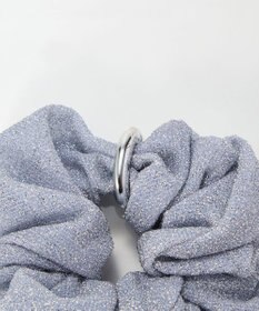 Phoebe メタルグリッターシュシュ　ライトグレー