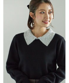 Te chichi ラメフェザーデコラカラーニット